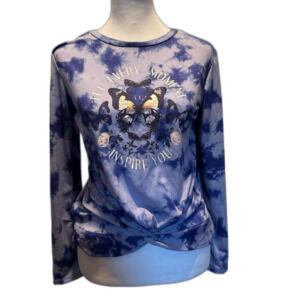 Kandy Kiss Youth Girls Large Purple Tye-Dye T-shirt w/twist on front NWT